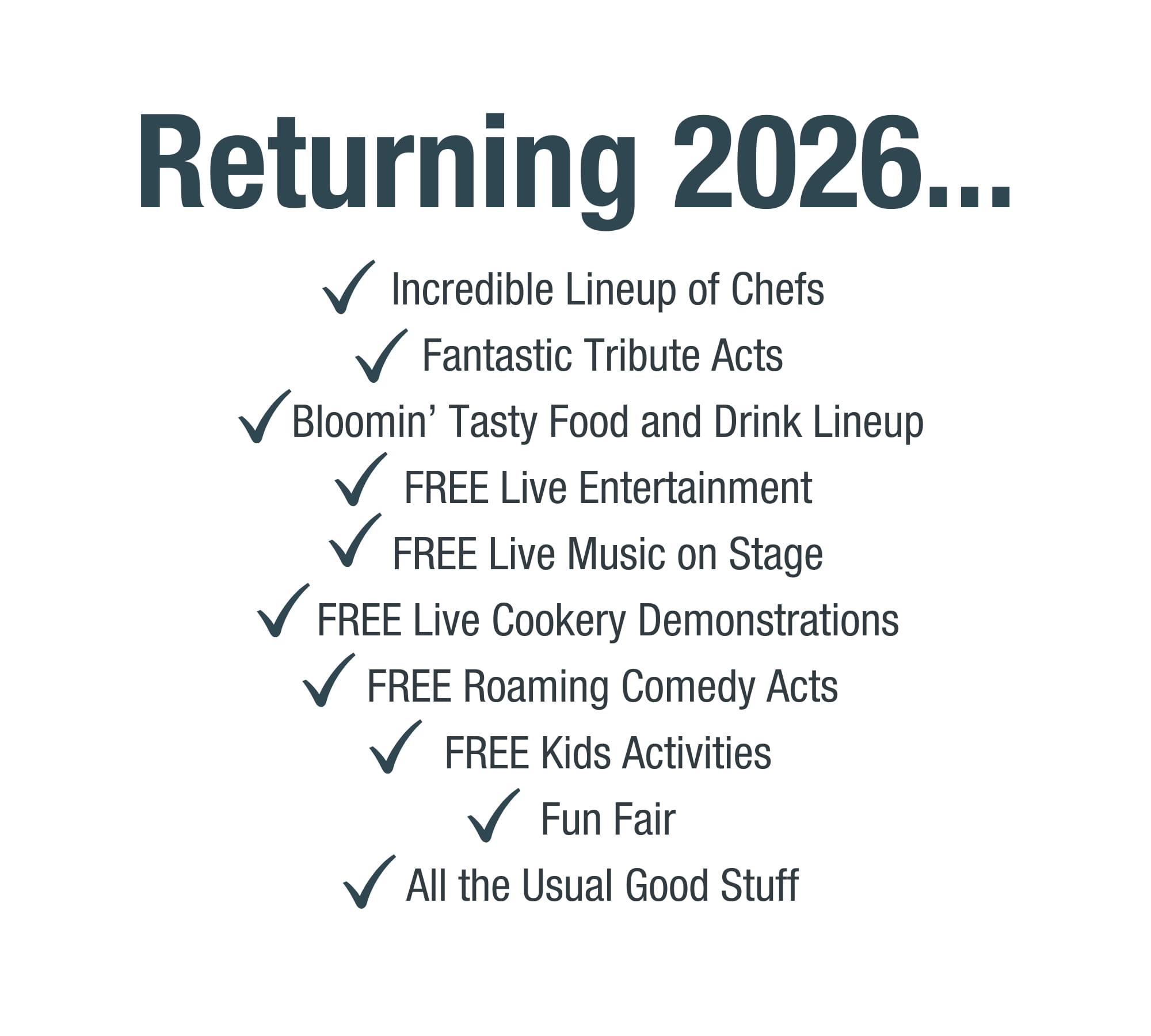 All the usual good stuff is returning in 2026...